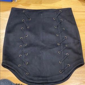 High Low Velvet Lace Up skirt